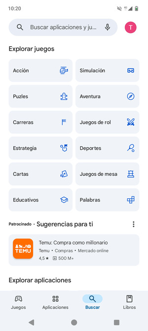Seleccione la barra de Búsqueda