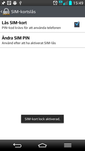 Välj Ändra SIM PIN