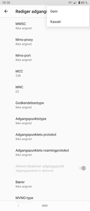 Vælg Gem