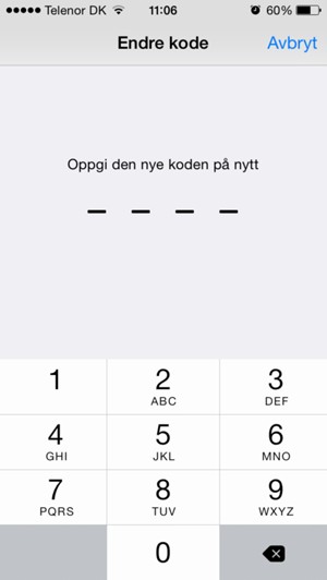 Skriv inn nytt passord en gang til