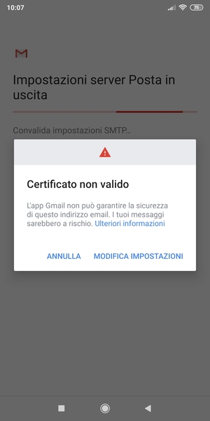 Seleziona MODIFICA IMPOSTAZIONI