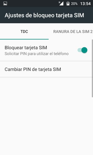 Seleccione Public y Cambiar PIN de tarjeta SIM