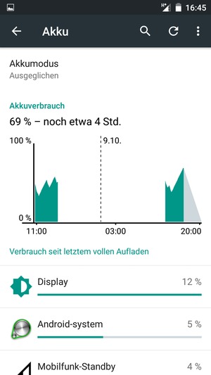 Wählen Sie Akkumodus