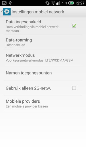 Selecteer Netwerkmodus