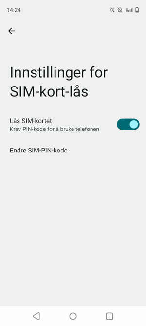 Velg Endre SIM-PIN-kode