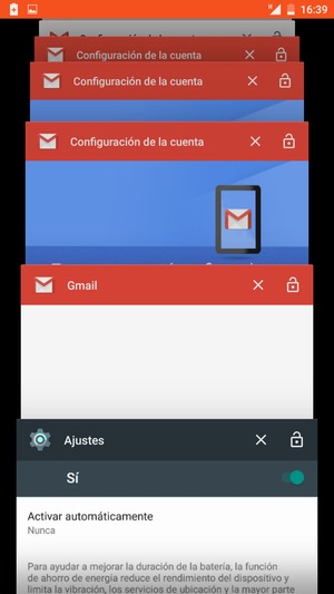 Deslice las aplicaciones a la derecha para cerrarlas