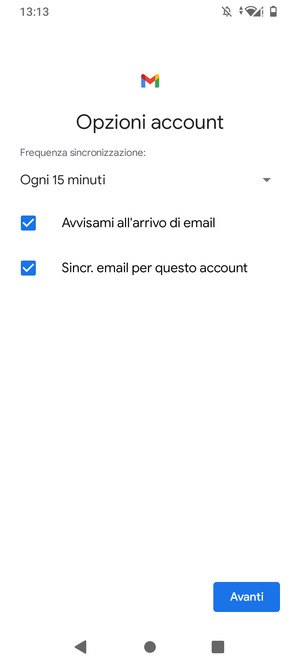 Seleziona Avanti
