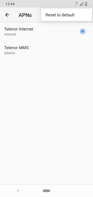 Select Reset to default