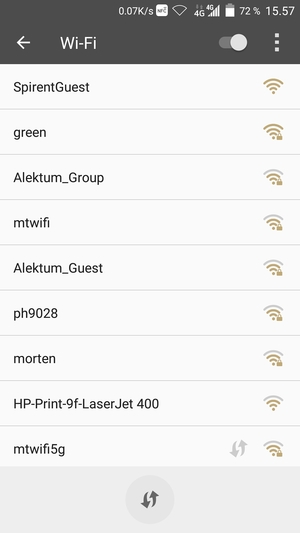 Velg det trådløse nettverket du vil koble til