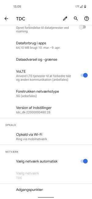 Scroll til og vælg Adgangspunkter