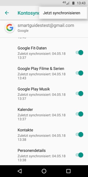 Wählen Sie Jetzt synchronisieren
