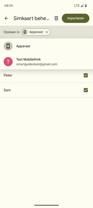 Selecteer uw Google-account