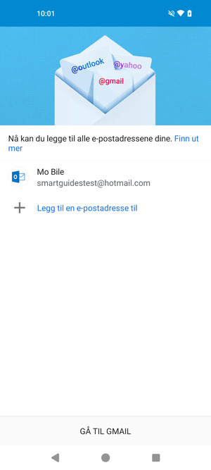 Velg GÅ TIL GMAIL