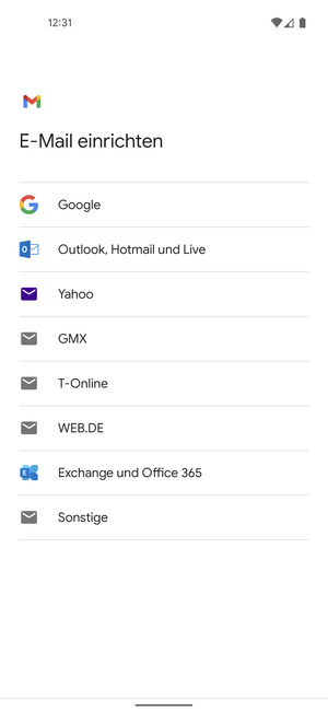 Wählen Sie Outlook, Hotmail und Live