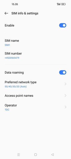 Turn Data roaming on or off