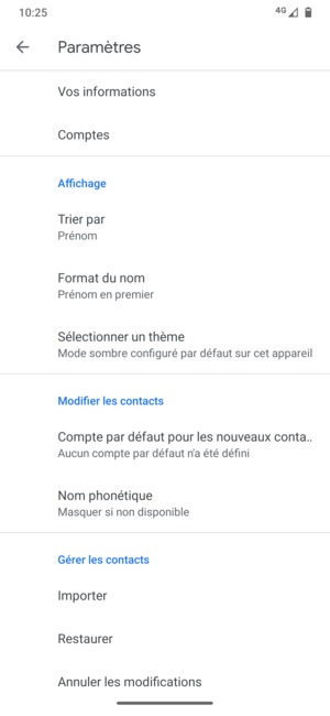 Faites défiler et sélectionnez Importer