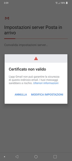 Seleziona MODIFICA IMPOSTAZIONI