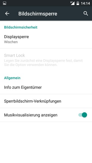 Wählen Sie Displaysperre