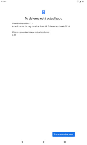 Si su tablet está actualizado, verá la siguiente pantalla