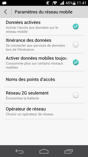 Sélectionnez Noms des points d'accès