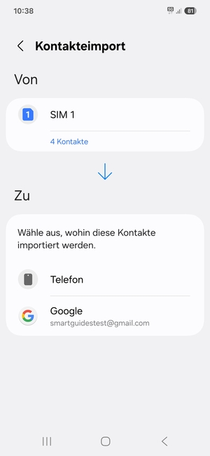 Wählen Sie Google