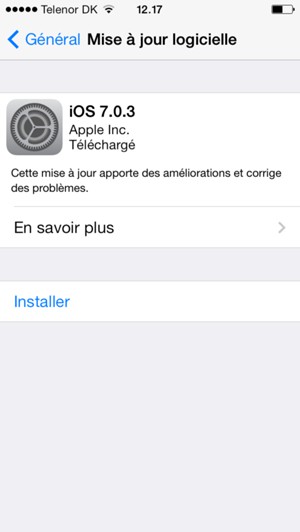 Si votre iPhone n'est pas à jour, sélectionnez Installer