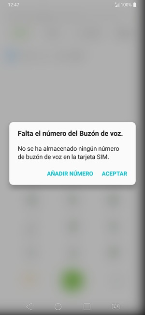 Si el correo de voz no está configurado, seleccione AÑADIR NÚMERO
