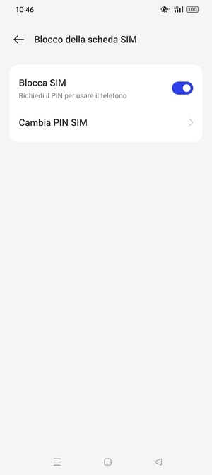 Seleziona Cambia PIN SIM
