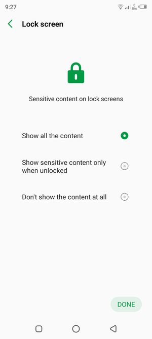 Select your preferred option and select DONE