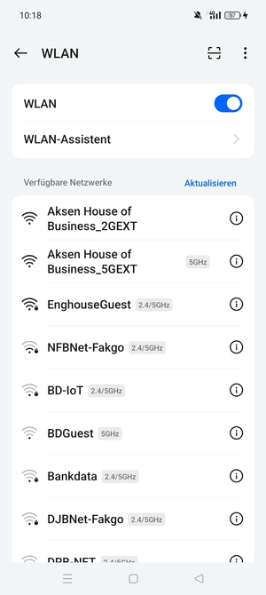 Wählen Sie das Wireless-Netzwerk, zu dem Sie eine Verbindung herstellen möchten
