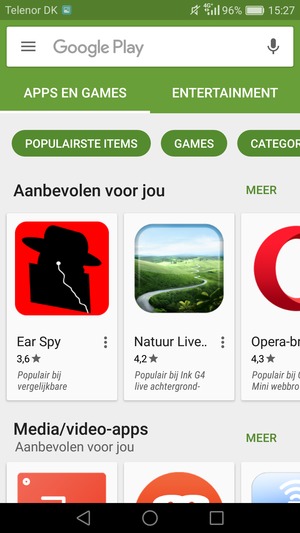 Selecteer de zoekbalk