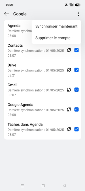 Sélectionnez Synchroniser maintenant