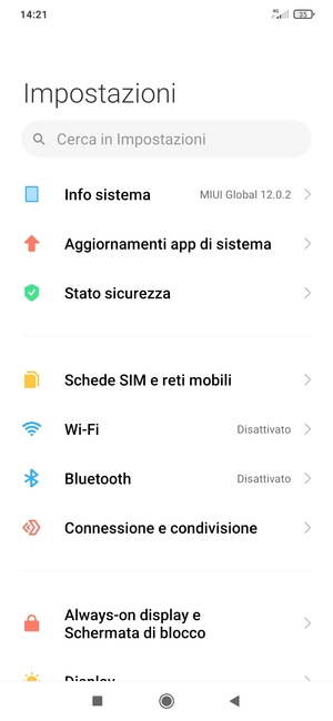 Seleziona Schede SIM e reti mobili