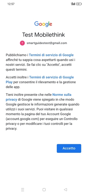 Seleziona Accetto