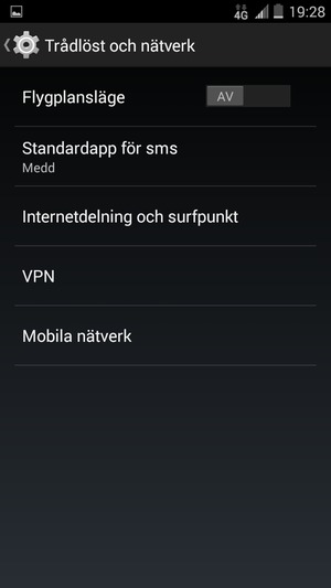 Välj Internetdelning och surfpunkt