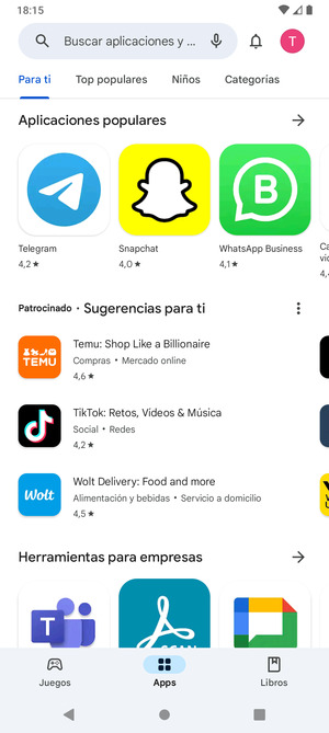 Seleccione la barra de Búsqueda
