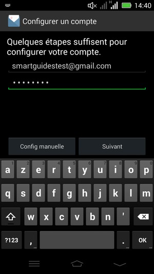 Saisissez votre adresse Gmail ou Hotmail et votre mot de passe. Appuyez sur Suivant
