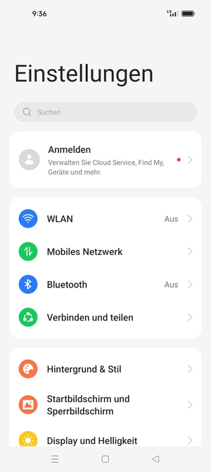 Wählen Sie Mobiles Netzwerk