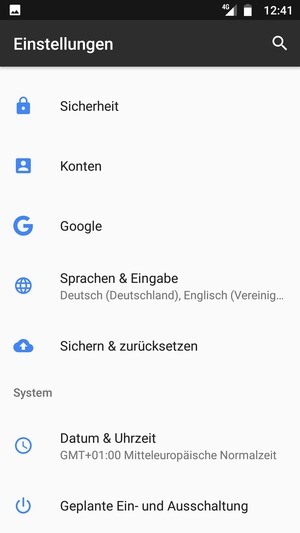 Scrollen Sie und wählen Sie Sichern & zurücksetzen