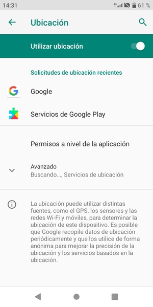 Desactive Utilizar ubicación