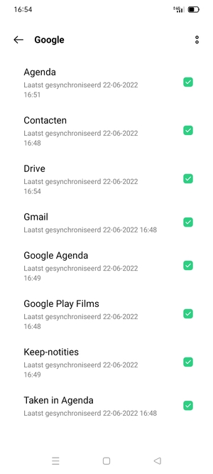 Vink alle selectievakjes aan en selecteer de Menu-knop