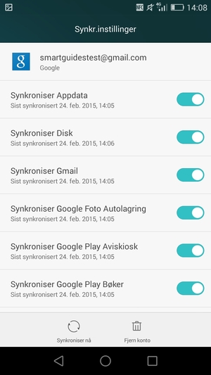 Velg Synkroniser nå
