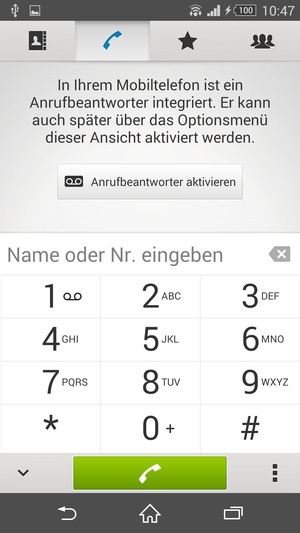 Drücken und halten Sie die Nummer 1