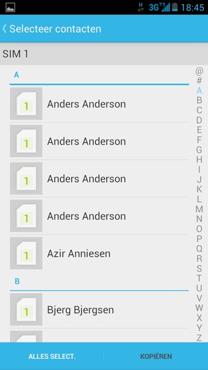 Selecteer ALLES SELECT.