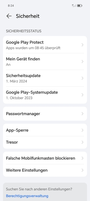 Wählen Sie Weitere Einstellungen
