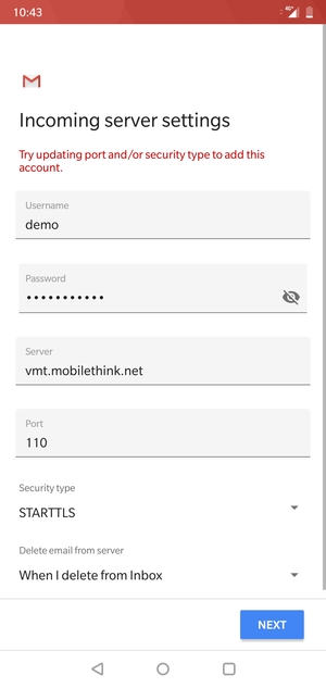 Select Security type