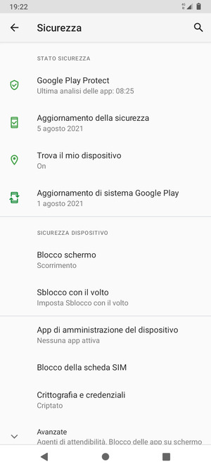 Scorri e seleziona Blocco della scheda SIM