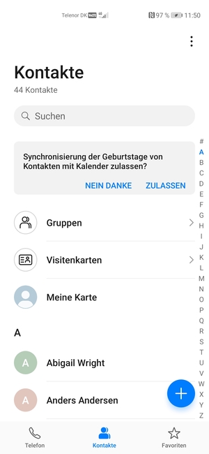 Wählen Sie die Menü-Taste