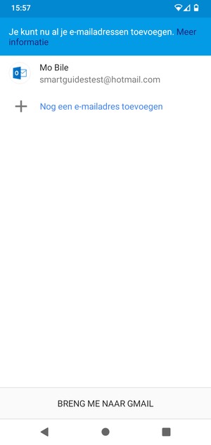 Selecteer BRENG ME NAAR GMAIL