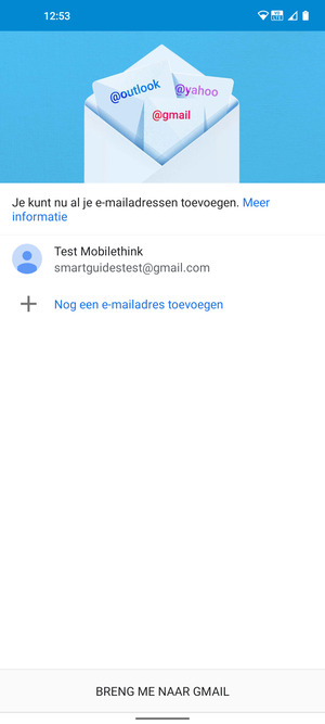 Selecteer BRENG ME NAAR GMAIL